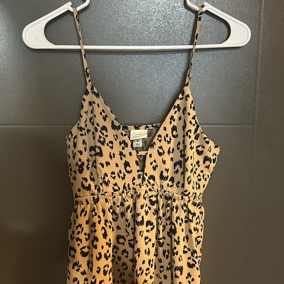 A New Day Tan and Black Leopard Print Spaghetti Strap Sundress - Picture 2 of 7